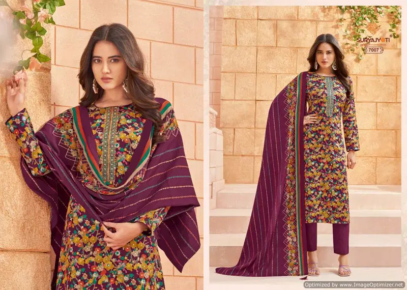 Kalki Vol 7 By Suryajyoti Jam Satin Printed Designer Dress Material Wholesale Shop In Surat
